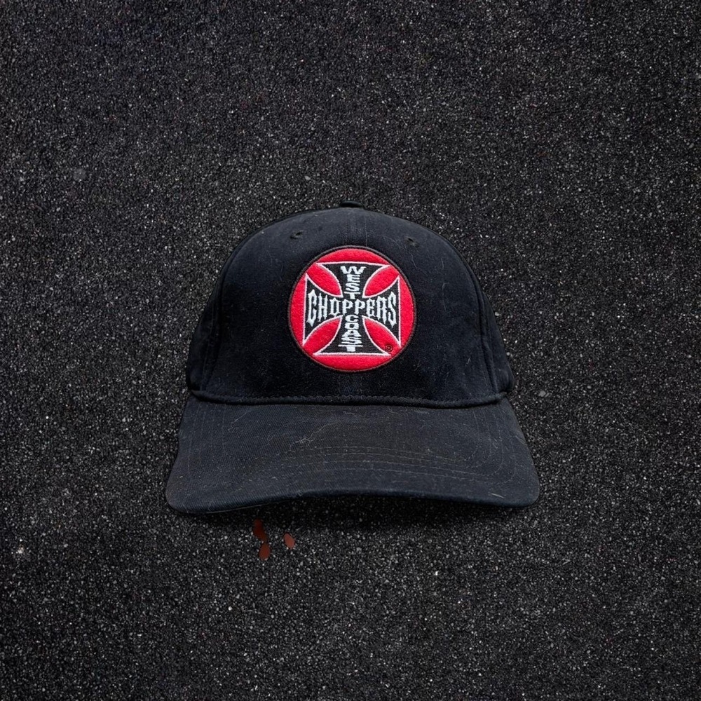 West Coast Choppers Jesse James Fitted Hat Black Iron Cross Logo Mens Size 7 1/4